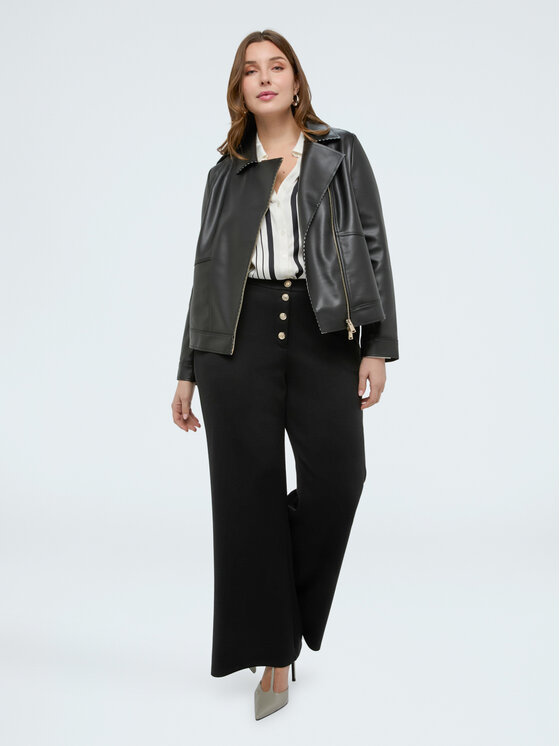 Fiorella Rubino Fiorella Rubino Giacca in similpelle R330T001304N033 Nero Boxy Fit