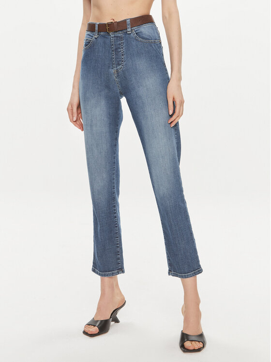 Please Please Jeans hlače P2TDBQ2W7N Modra Straight Leg