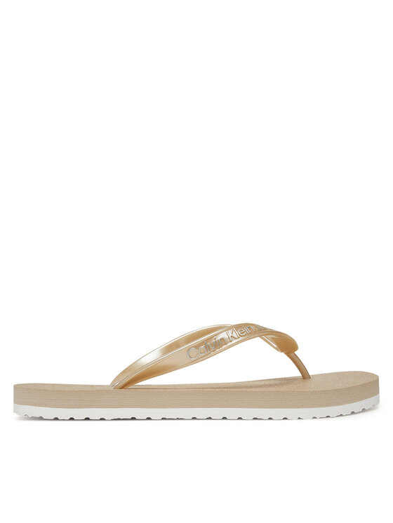 Calvin Klein Jeans Calvin Klein Jeans Σαγιονάρες Thong+ Tpu Metallic YW0YW01720 Μπεζ