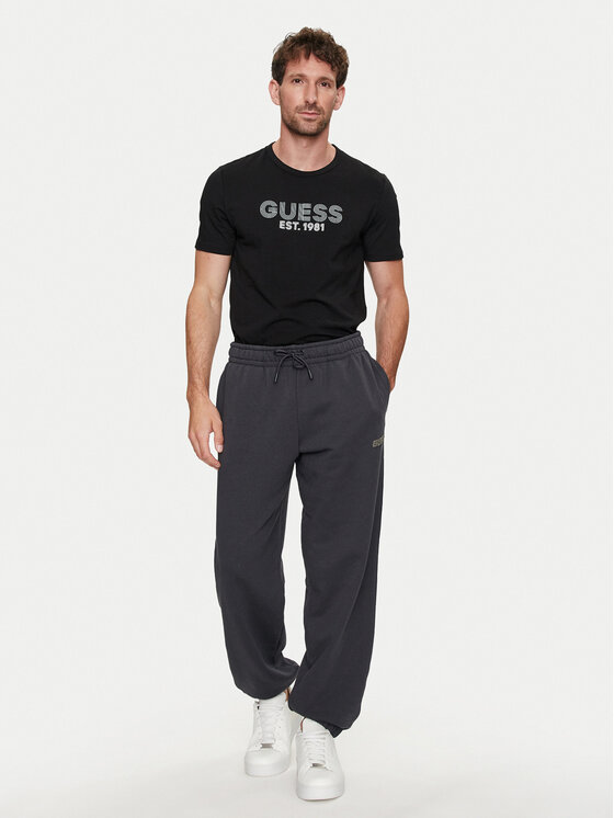 Guess Guess T-krekls M4YI30 J1314 Melns Slim Fit