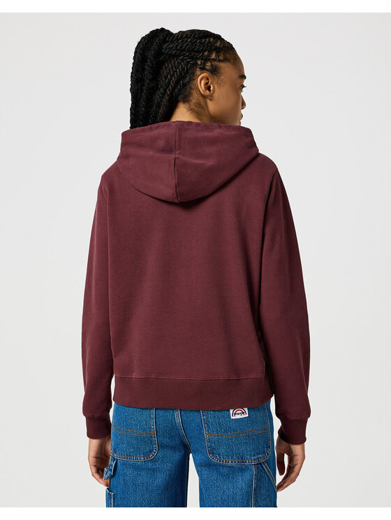 Wrangler Wrangler Felpa REGULAR HOODIE Rosso Loose Fit