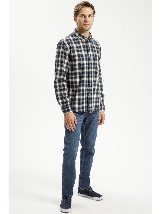 Cross Jeans Cross Jeans Koszula 35570-001 Granatowy Regular Fit