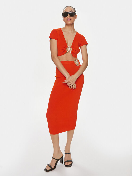 Patrizia Pepe Patrizia Pepe Majica 2K0261/K021-R825 Narančasta Slim Fit
