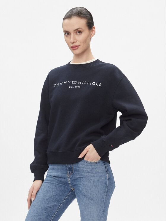 Tommy Hilfiger Tommy Hilfiger Felpa Logo WW0WW39791 Blu scuro Regular Fit