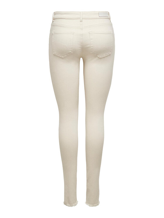 ONLY ONLY Jeansy 15218655 Écru Skinny Fit
