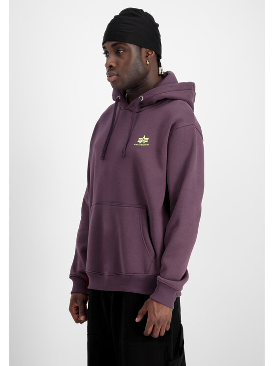 Alpha Industries Alpha Industries Bluza Basic Small Logo Hoodie Fioletowy Regular Fit