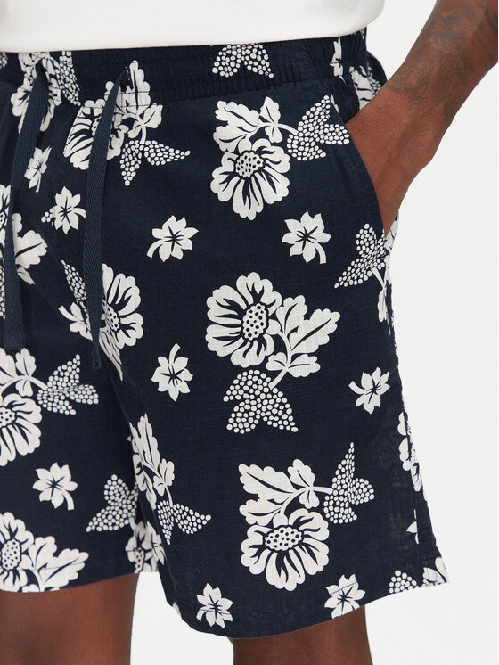 Tommy Jeans Tommy Jeans Шорти от плат Slub Aop Beach DM0DM21947 Тъмносин Regular Fit