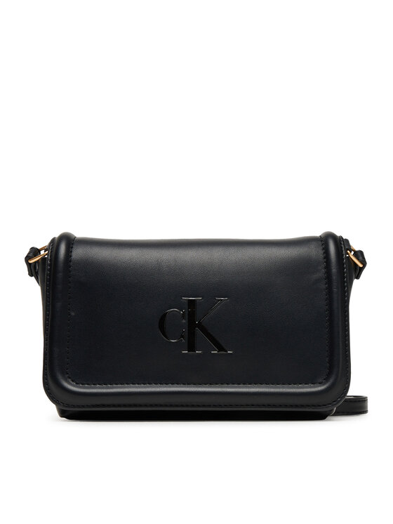 Geantă Calvin Klein Bold Ck Flap Crossbody LV04F1027G Negru