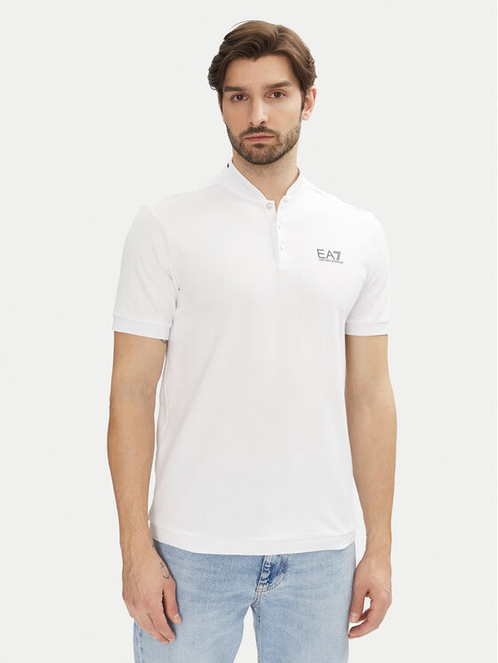 Męskie Polo EA7 Emporio Armani, Rozmiar S, Białe, 7M000183 AF13511 U0002