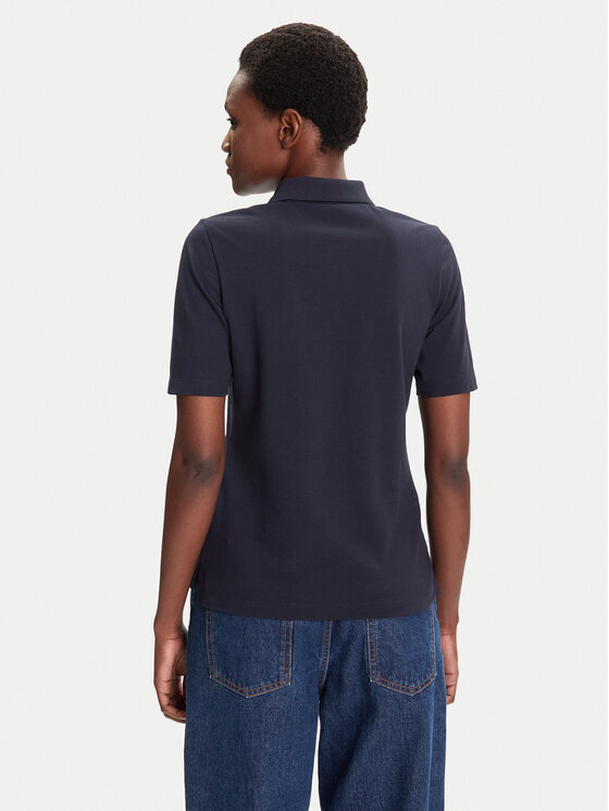 Gant Gant Тениска с яка и копчета Shield 4202231 Тъмносин Slim Fit