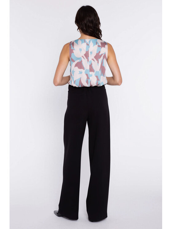 NIFE NIFE Kalhoty z materiálu SD139 Černá Modern Relaxed Fit