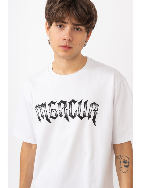 Mercur Mercur T-Shirt Gothic Biały Comfortable Fit