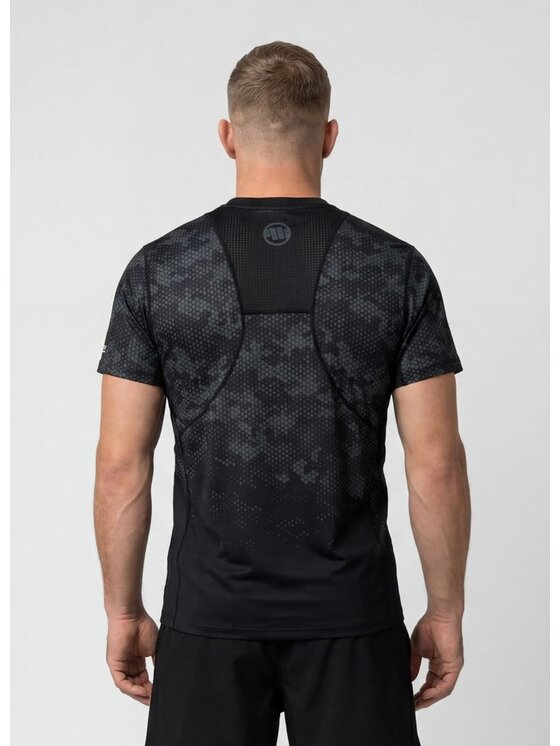 PITBULL PITBULL Koszulka techniczna HEX CAMO HILLTOP Zielony Regular Fit
