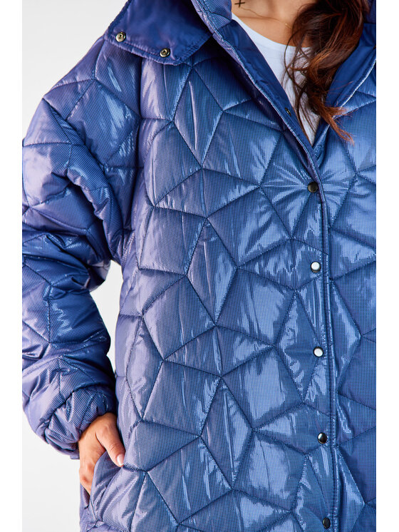 Awama Awama Cappotto A537 Blu scuro Basic Fit