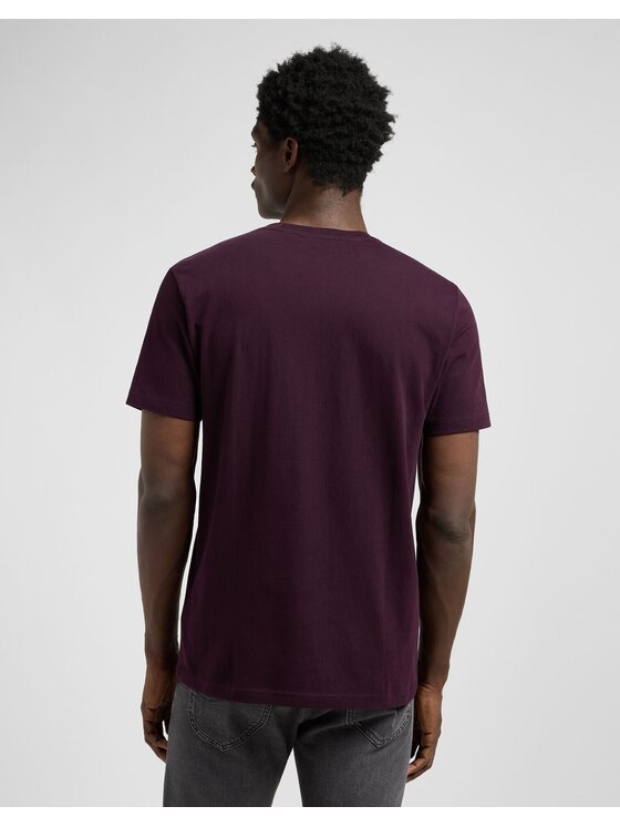Lee Lee T-Shirt SS PATCH LOGO TEE Fioletowy Regular Fit