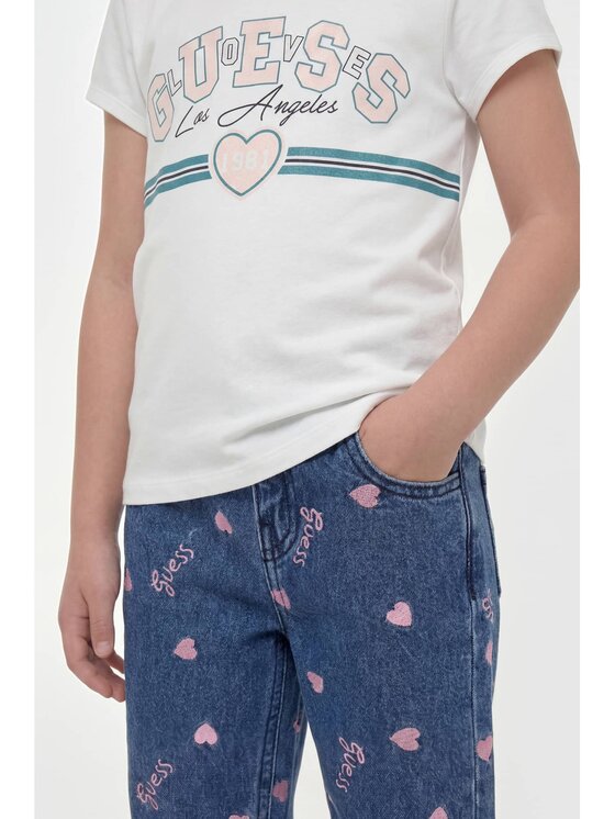 Guess Kids Guess Kids Kalhoty z materiálu 183611 Modrá Regular Fit