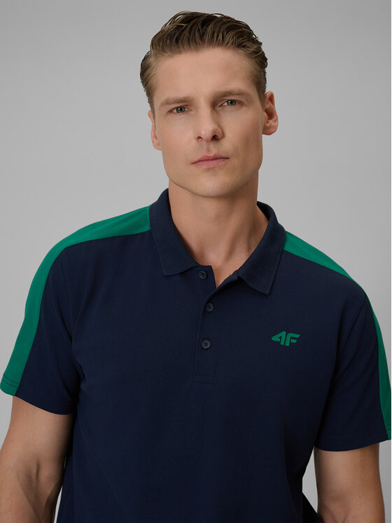 4F 4F Polo SPORTS CLUB Granatowy Regular Fit