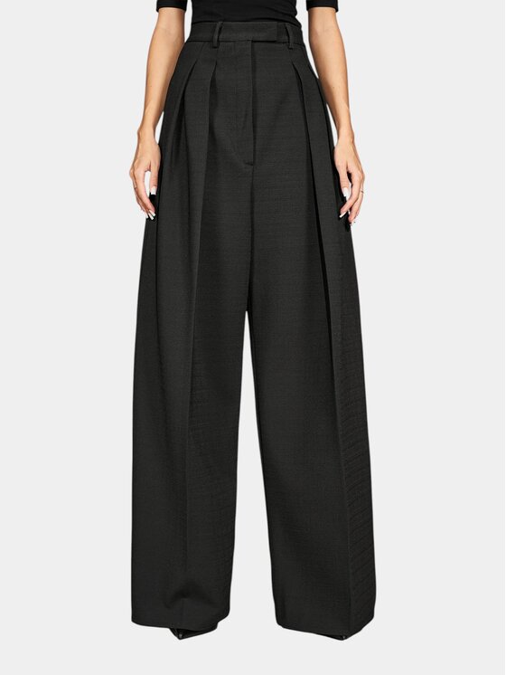 MADE BY SOCIETY MADE BY SOCIETY Spodnie materiałowe Timeless Trousers - P27693 Czarny Basic Fit