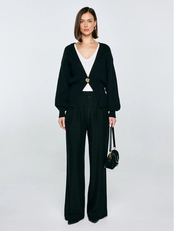 BIG STAR BIG STAR Kardigan GOLDI_906_160 Czarny Classic Fit