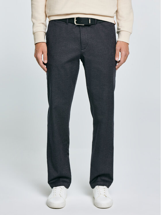 BIG STAR BIG STAR Chinosy DEBREN Szary Basic Fit