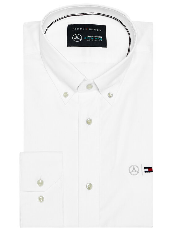 Tommy Hilfiger Tailored Tommy Hilfiger Tailored Hemd MERCEDES-BENZ Stretch Oxford TT0TT08304 Weiß Regular Fit