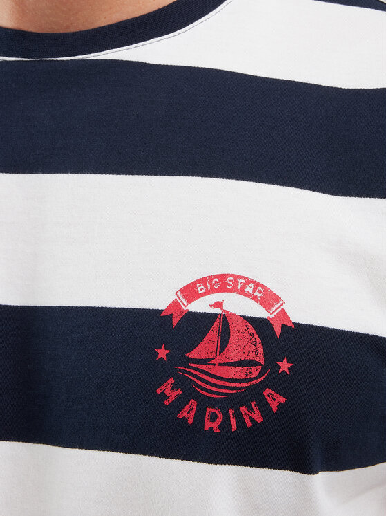 BIG STAR BIG STAR T-Shirt REMIR Granatowy Basic Fit