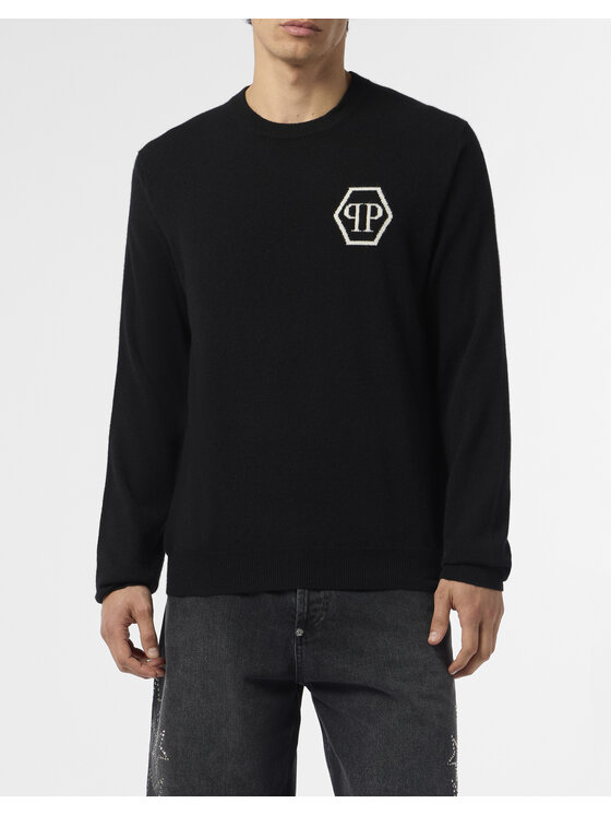 PHILIPP PLEIN PHILIPP PLEIN Sweter 29047 Czarny Regular Fit