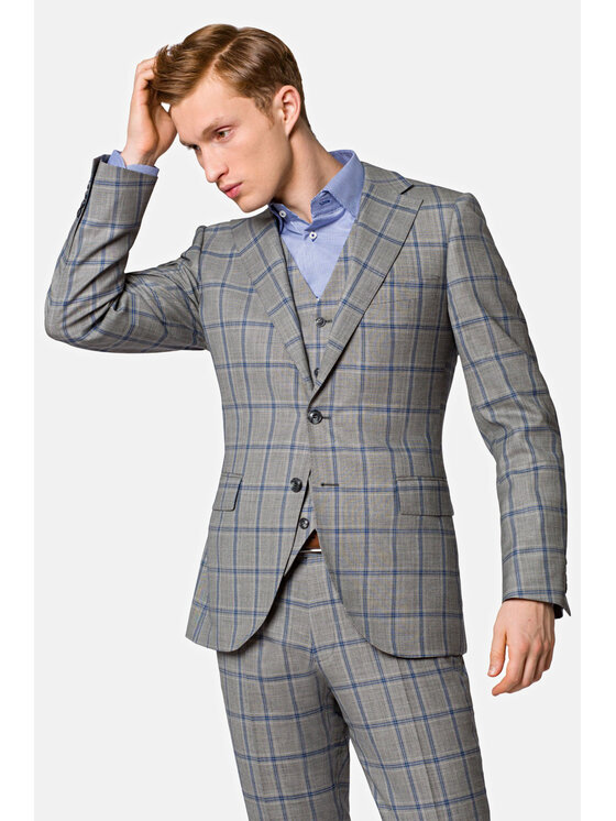 Lancerto Lancerto Garnitur Bailey Szary Regular Fit