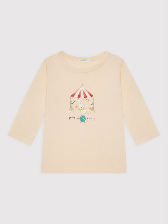 United Colors Of Benetton United Colors Of Benetton Μπλουζάκι 3ATNA1018 Μπεζ Regular Fit