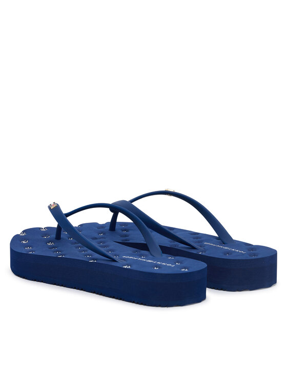 Tommy Hilfiger Tommy Hilfiger Japonki Repeat Logo Platform FW0FW09199 Granatowy