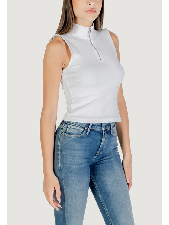 Calvin Klein Jeans Calvin Klein Jeans T-Shirt A- WOVEN LABEL SL QZ Λευκό Casual Fit