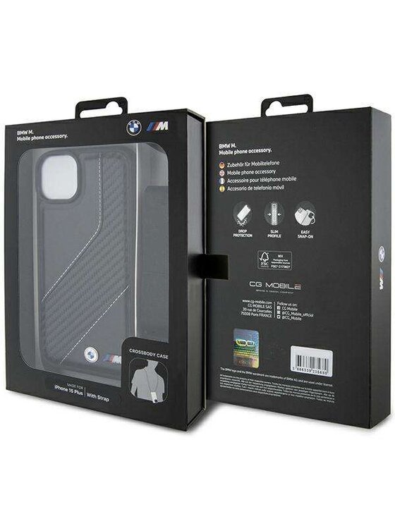 BMW Motorsport BMW Motorsport Etui na telefon Apple iPhone 15 Plus Czarny