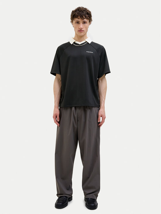 Jack&Jones Jack&Jones Тениска с яка и копчета Lido 12276758 Черен Loose Fit