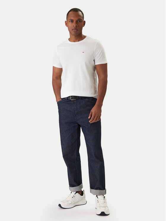 Tommy Jeans Tommy Jeans Majica DM0DM04411 Bela Slim Fit