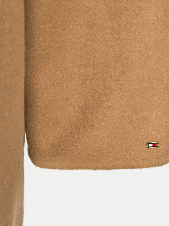 Tommy Hilfiger Curve Tommy Hilfiger Curve Gyapjú kabát WW0WW37520 Barna Regular Fit