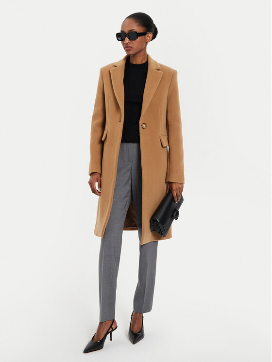 PINKO Pinko Cappotto di lana Cambogia 103697 A225 Marrone Regular Fit