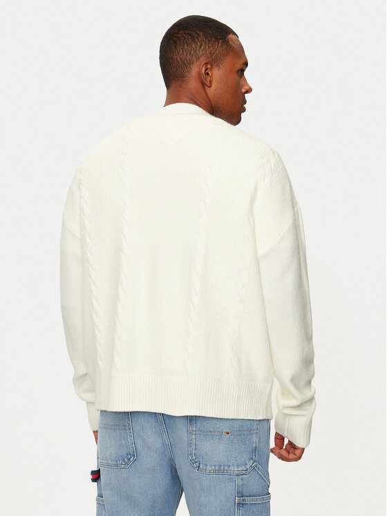 Tommy Jeans Tommy Jeans Pletena jopica DM0DM19441 Écru Boxy Fit