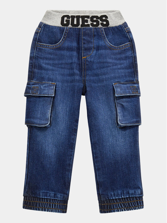Guess Jeans Cargo N4RA01 D4GV0 Blu scuro Relaxed Fit, taglia : 6_9M
