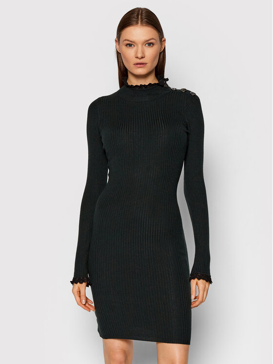 PINKO Pinko Pletena obleka Arzignano 1G166K Y77N Zelena Slim Fit