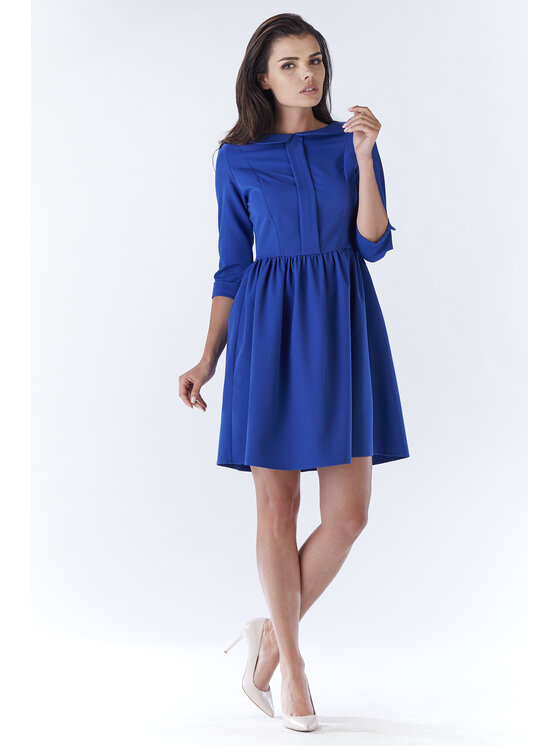 Awama Awama Sukienka codzienna A183 Niebieski Basic Fit