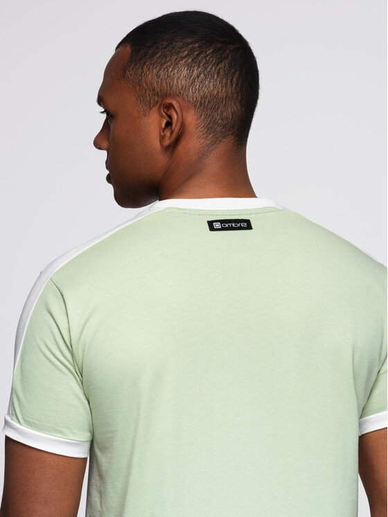 Ombre Ombre T-Shirt OM-TSCT-0115 Zelená Regular Fit
