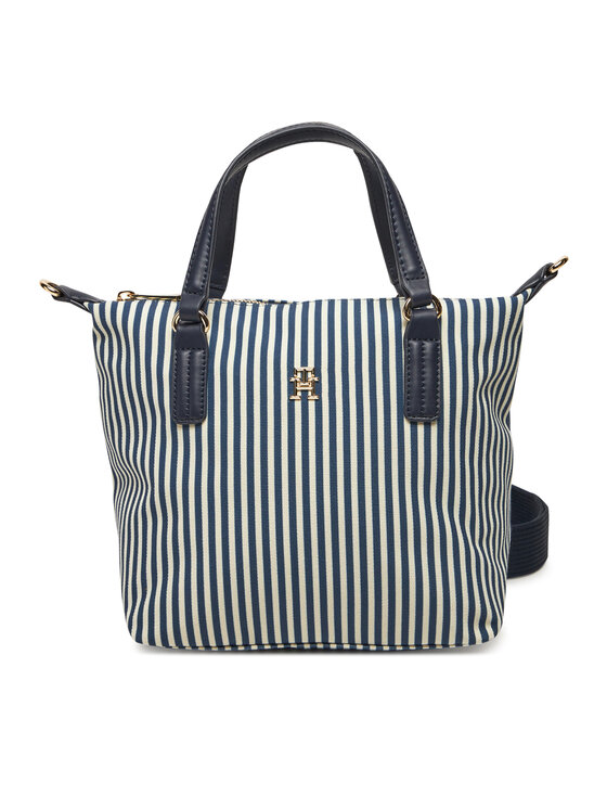 Geantă Tommy Hilfiger Poppy Summer Small Tote AW0AW17202 Bleumarin