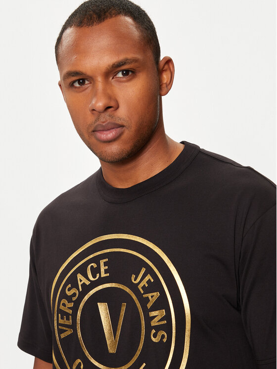 Versace Jeans Couture Versace Jeans Couture Majica 77GAHT01 Črna Regular Fit