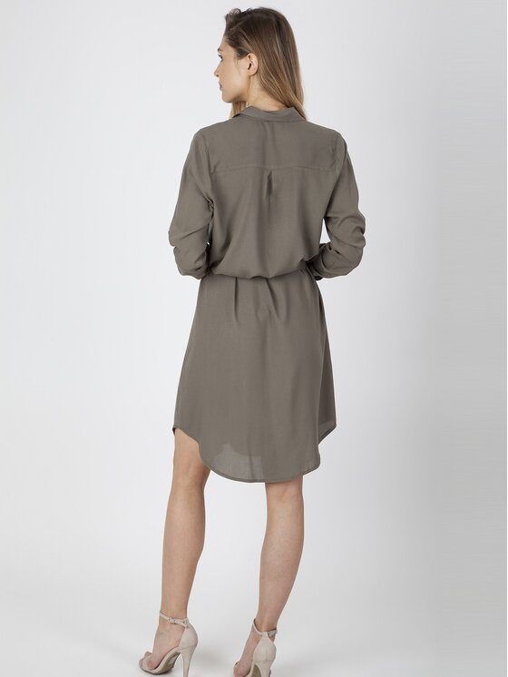 Perso Perso Sukienka codzienna RBE910009F Khaki Regular Fit