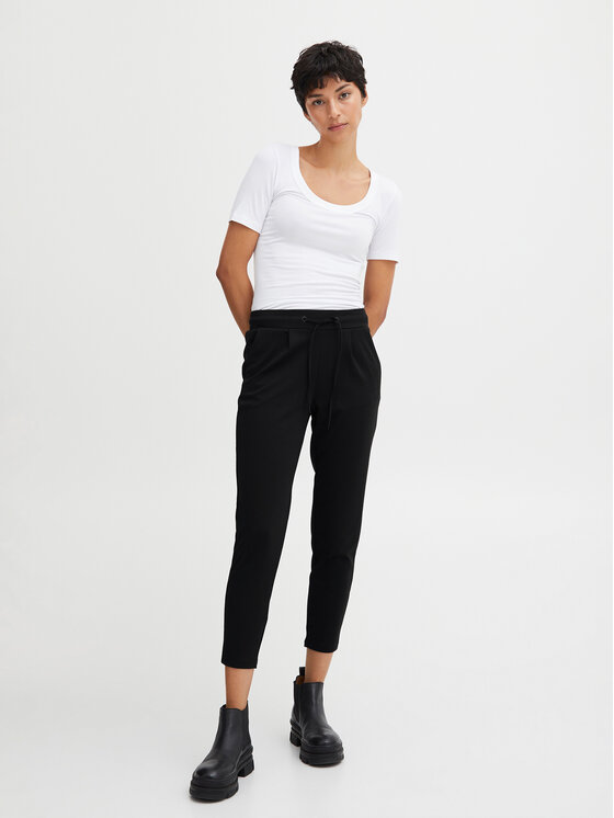 ICHI ICHI Παντελόνι υφασμάτινο 20104757 Μαύρο Slim Fit