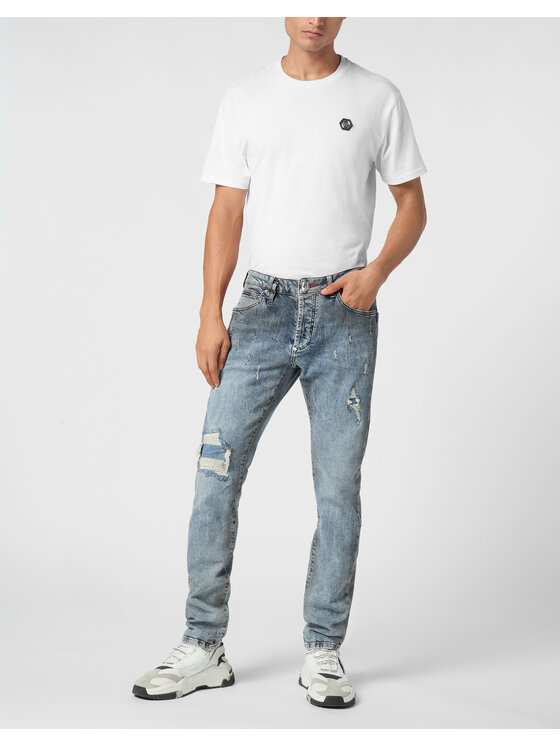PHILIPP PLEIN PHILIPP PLEIN Jeansy 22163 Šedá Straight Leg