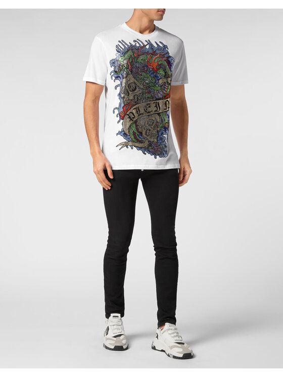 PHILIPP PLEIN PHILIPP PLEIN T-Shirt 9841 Biały Regular Fit