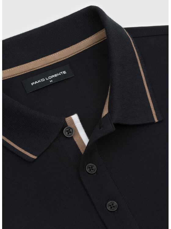 Pako Lorente Pako Lorente Polo P26WN-TX-008 Czarny Regular Fit