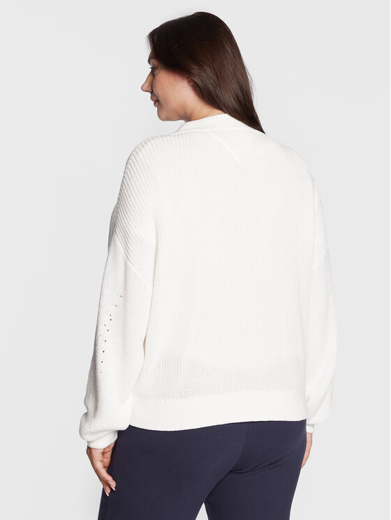 Cardigan Badge DW0DW13859 Bianco Regular Fit