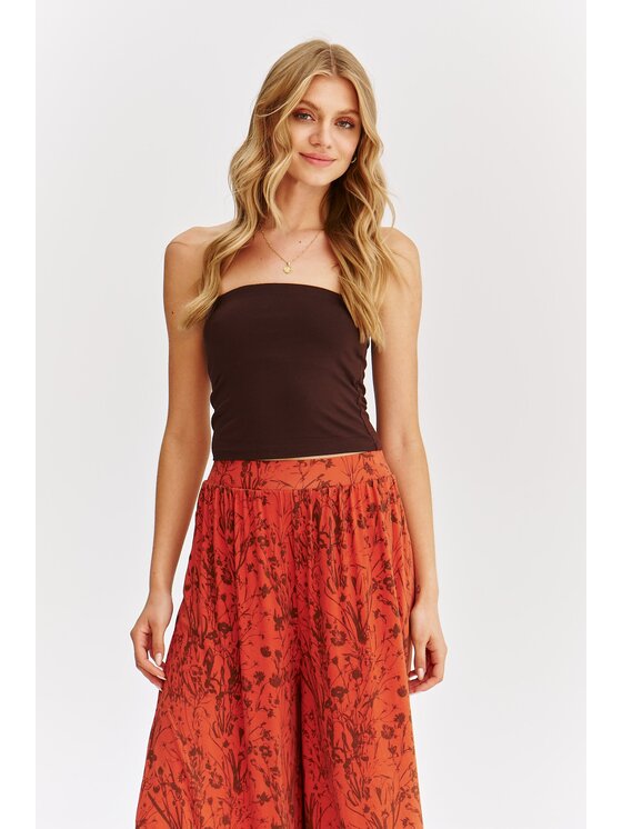 NAOKO NAOKO Top Infinity Korcula Brązowy Regular Fit